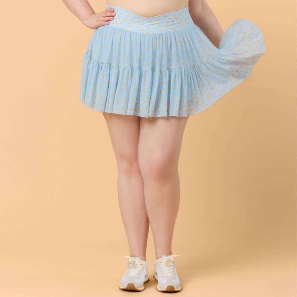 Blogilates Women's Mommy & Me Ballerina Skort - Blue Citrus Print 3X